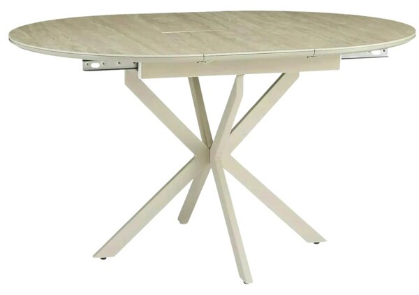 Masă extensibilă GASTON, bej/cașmir, ceramică/metal/MDF, 100–135x100x7