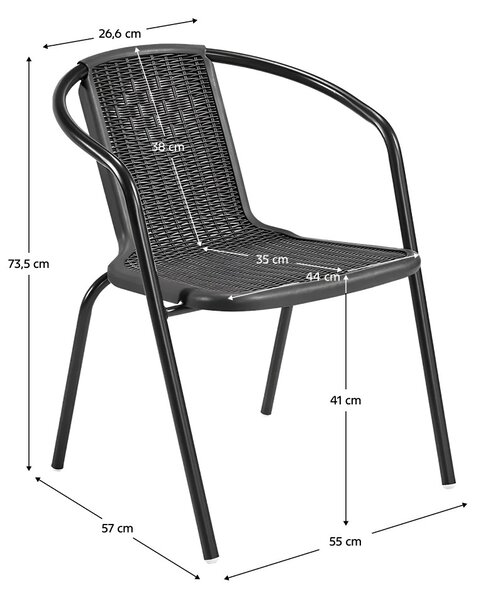 Scaun de grădină Fendy (negru)oțel + plastic). 1119471