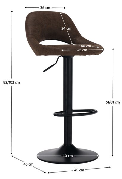 Scaun tip bar Losarr (maro). 1064638