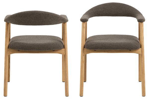 MAZZONI EXPORT ADELE Maro Taupe (țesătură Monza 40)/cadru Stejar Natural - SCAUN DIN LEMN BOUCLÉ PENTRU SALON SUFRAGERIE BUCĂTĂRIE RETRO
