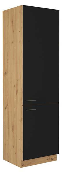 Dulap pentru frigider încorporat Meriel 60 LO-210 2F (negru + stejar artisan). 1033994