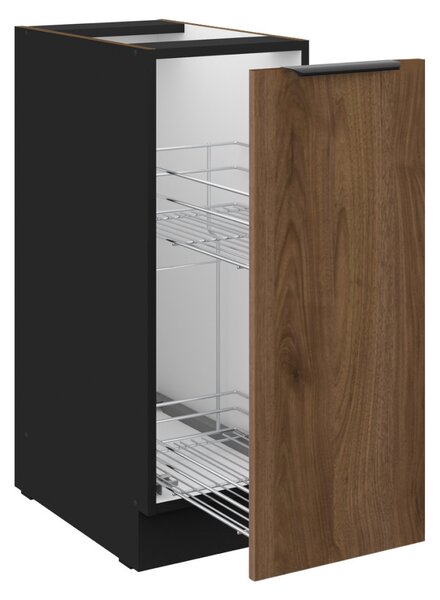Dulap inferior bucătărie cu coș extensibil Monzesa 30 D CARGO BB (nuc okapi + negru) . 1096942