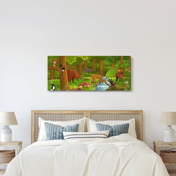 Tablou pentru copii cu animale (120x50 cm)