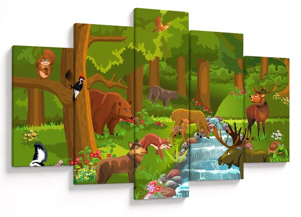 Tablou pentru copii cu animale (150x105 cm)