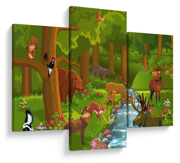 Tablou pentru copii cu animale (90x60 cm)
