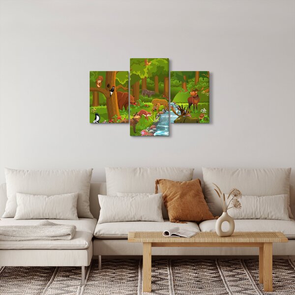 Tablou pentru copii cu animale (90x60 cm)