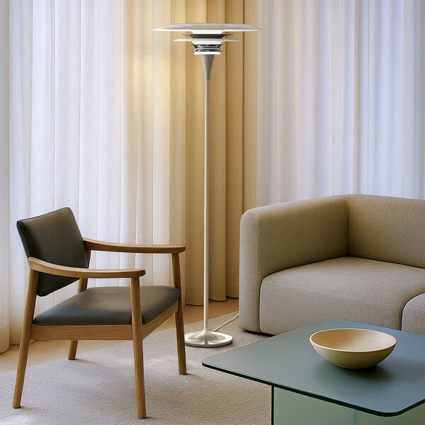 Lampadar Belid, Gri, Camera de zi, Metal, Design