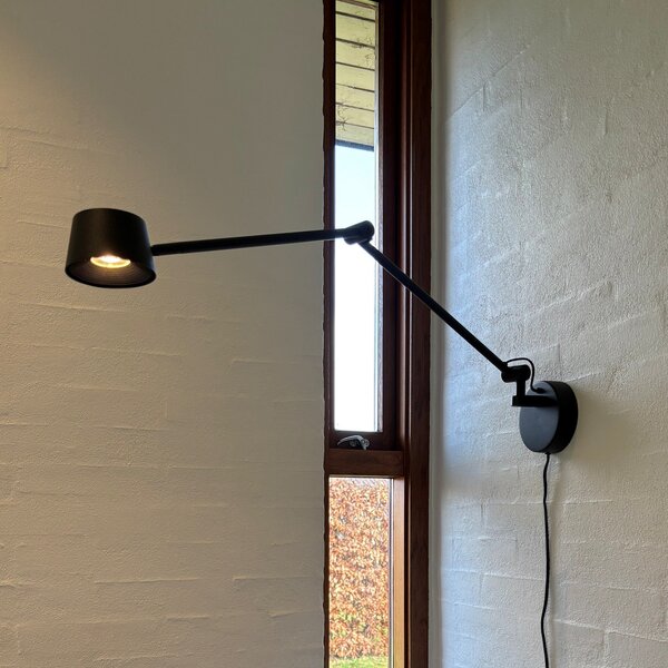 Lampă de perete ANTIDARK, Direction, reglabil, Negru, Camera de zi, Metal, Modern