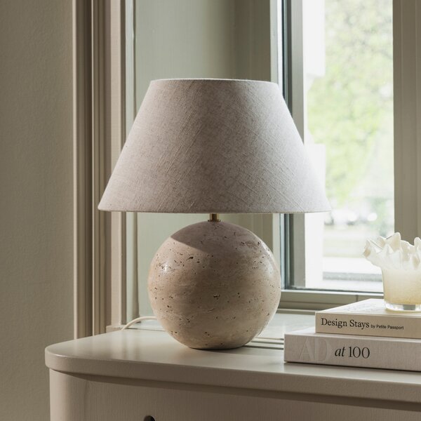 Lampă de masă Globen Lighting, Castello, Bej, Camera de zi, Țesătură / Textil, Design