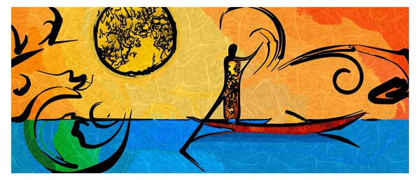 Tablou cu pictură străveche (120x50 cm)