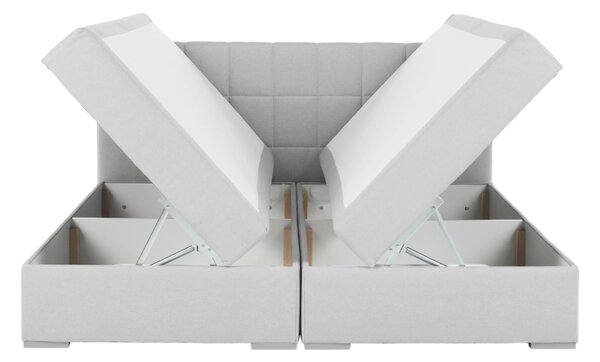 Pat tip boxspring Ferata Komfort gri deschi, 160x200 cm