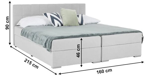 Pat tip boxspring Ferata Komfort gri deschi, 160x200 cm
