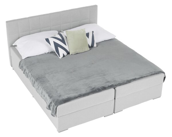Pat tip boxspring Ferata Komfort gri deschi, 160x200 cm