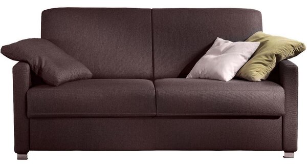 Canapea extensibila ROGER, 3 locuri, cu sistem ribalta, saltea 12 cm, maro - Aston 5, 182x96x95
