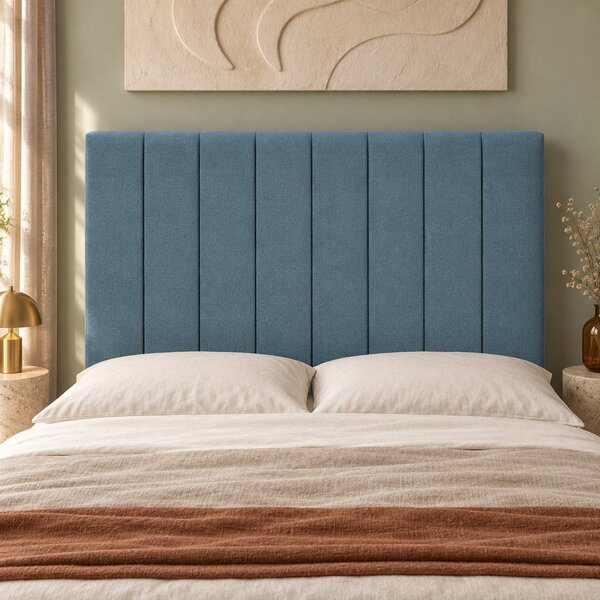 Pat boxspring din catifea Novella cu ladă 140×200 cm, albastru