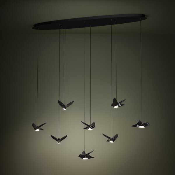 Lustră Pendul Stars of Light, Paratebueno, reglabil, Negru, Sala de mese, Metal, Design