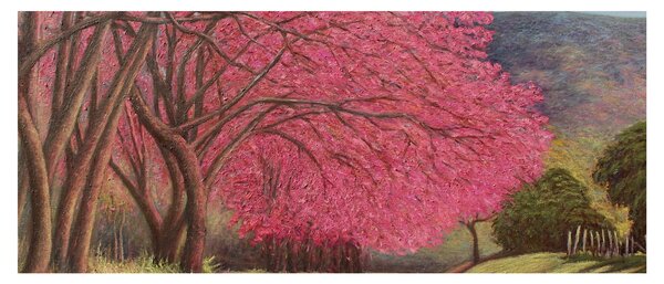 Tablou cu copaci înfloriți (120x50 cm)