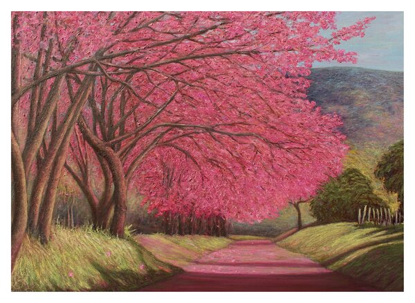 Tablou cu copaci înfloriți (70x50 cm)