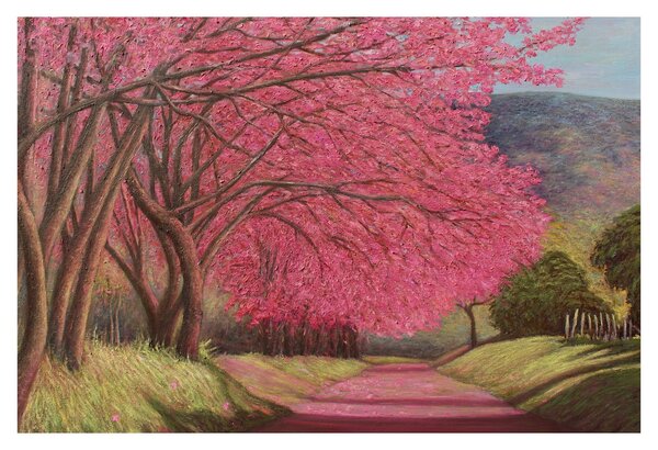 Tablou cu copaci înfloriți (90x60 cm)