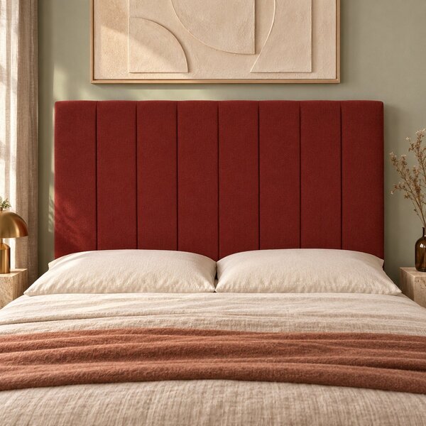 Pat boxspring din catifea Novella cu ladă 140×200 cm, roșu