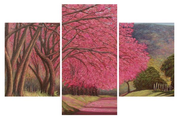 Tablou cu copaci înfloriți (90x60 cm)