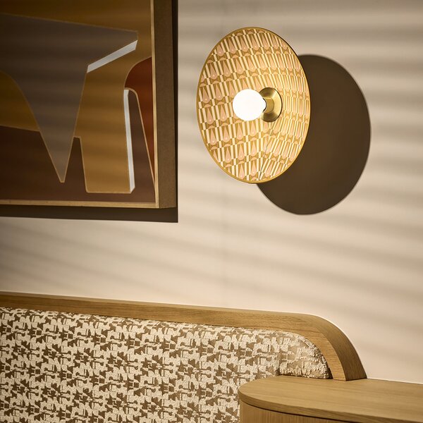 Lampă de perete MARKET SET, Gatsby, reglabil, Bej, Camera de zi, Țesătură / Textil, Design