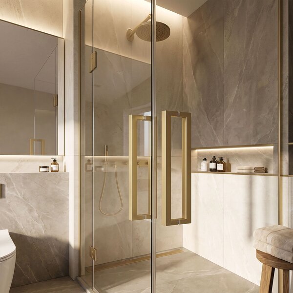 Mâner pentru ușa de duș Rea 01 Brushed Gold