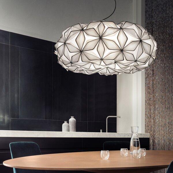 Lustră Pendul Slamp, C'EST LA VIE, reglabil, Negru, Camera de zi, Plastic, Design