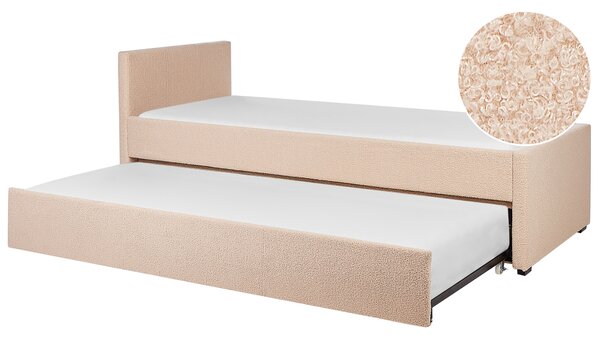 Pat extensibil Boucle MARMANDE 80 x 200 cm Roz piersică