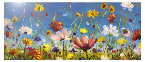 Tablou cu luncă înflorită (120x50 cm)