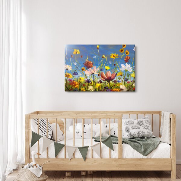 Tablou cu luncă înflorită (90x60 cm)