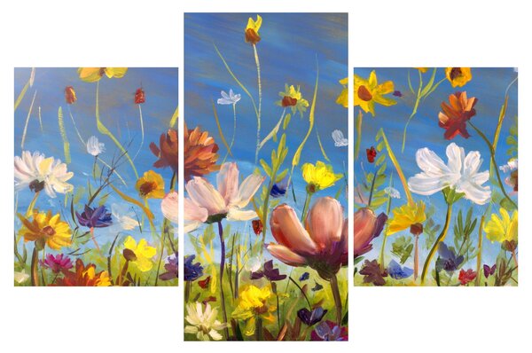 Tablou cu luncă înflorită (90x60 cm)