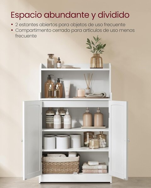 Dulap baie Vasagle Alb 60x30x110 cm