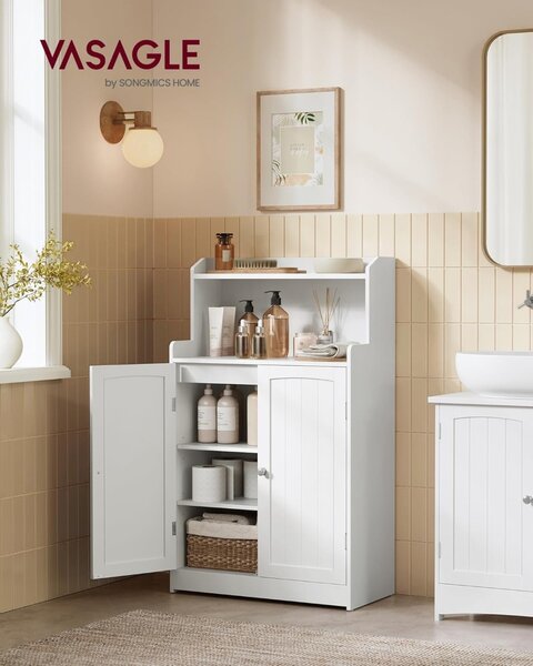 Dulap baie Vasagle Alb 60x30x110 cm