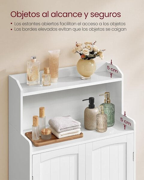 Dulap baie Vasagle Alb 60x30x110 cm