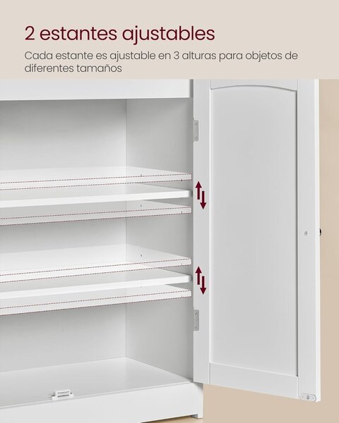 Dulap baie Vasagle Alb 60x30x110 cm