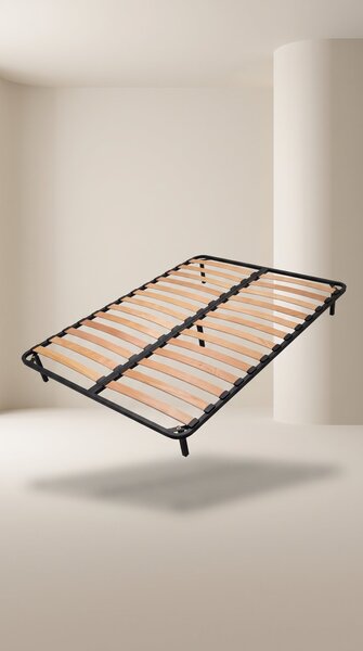 Somieră metalică cu lamele din fag Qualitysom Dublă 110×190 cm, fără picioare