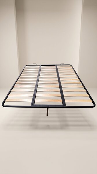 Somieră metalică cu lamele din fag Qualitysom Trei Zone 160×190 cm, fără picioare