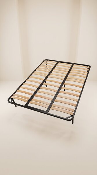 Somieră metalică cu lamele din fag Qualitysom Trei Zone 160×190 cm, fără picioare