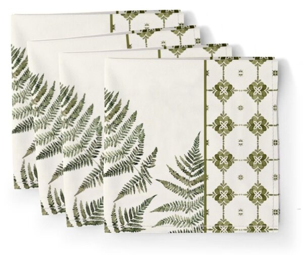 Servet masa set 4 bucati din bumbac feriga, Club Cotton, Lufi