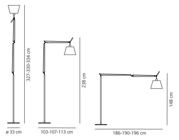 Tolomeo Mega Lampadar ø360 Grey Satin/Black - Artemide