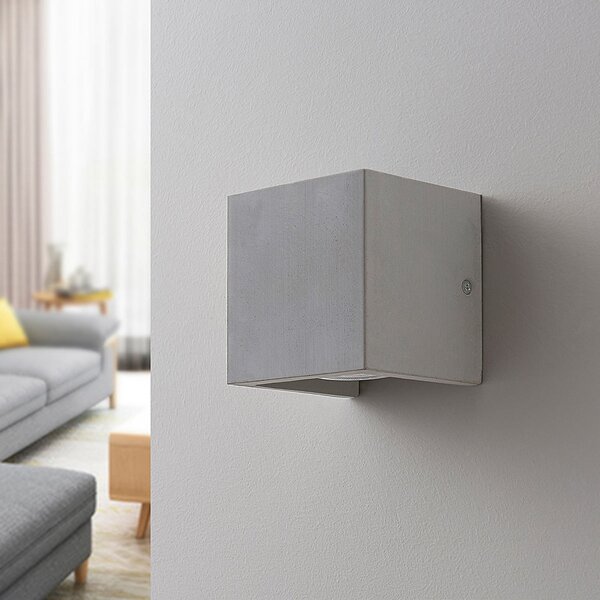 Lampă de perete Lindby, Gerda, reglabil, Gri, Zona coridorului, Beton, Modern