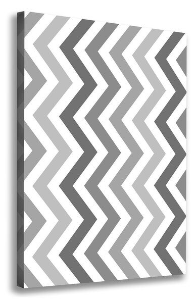 Tablou pe pânză canvas zigzaguri gri