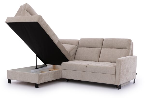 Colțar stânga cu braț îngust Gespano L - stofă crem Sand 03