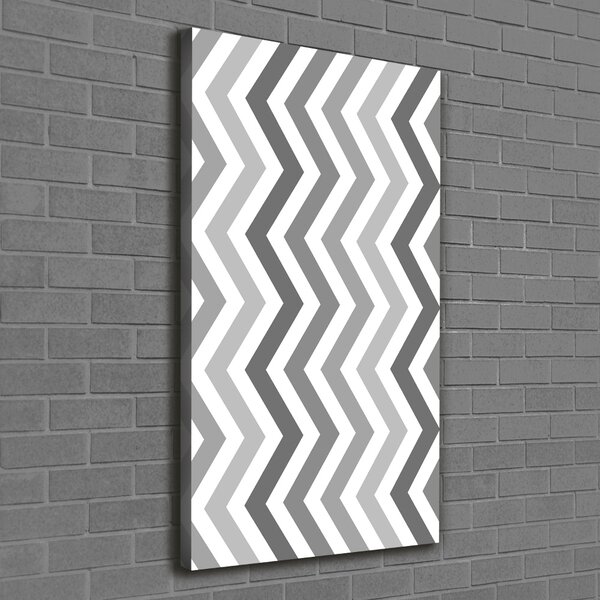 Tablou pe pânză canvas zigzaguri gri