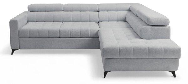 Colțar cu funcție de dormit Nardo L, extensibil, dreapta, - chenille gri deschis Vibe 85