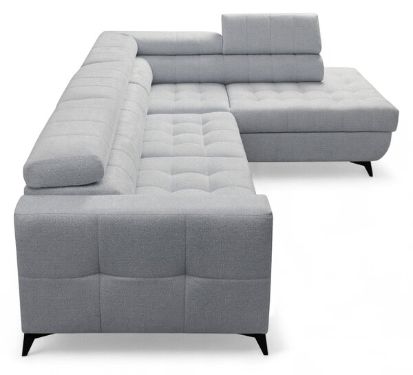 Colțar cu funcție de dormit Nardo L, extensibil, dreapta, - chenille gri deschis Vibe 85