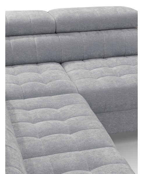 Colțar cu funcție de dormit Nardo L, extensibil, dreapta, - chenille gri deschis Vibe 85