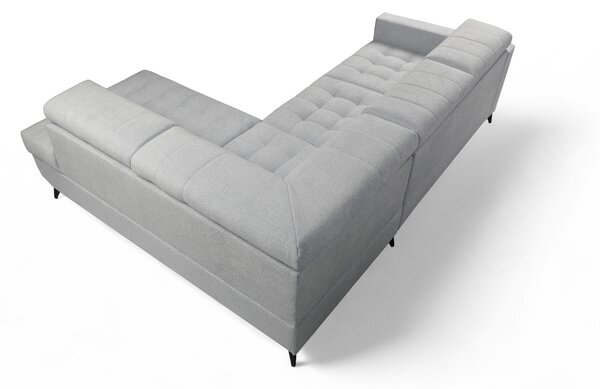 Colțar cu funcție de dormit Nardo L, extensibil, dreapta, - chenille gri deschis Vibe 85