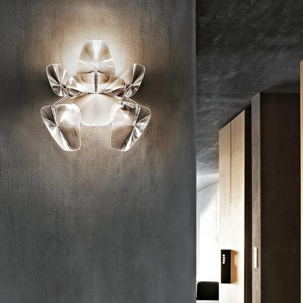 Lampă de perete Luceplan, reglabil, Transparent, Camera de zi, Metal